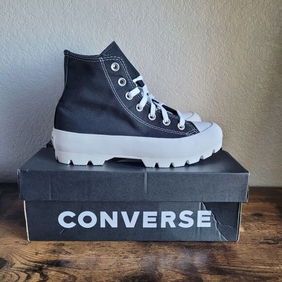 NIB Converse Chuck Taylor All Star High Top Platform Lugged Sneakers Black 6.5 - Picture 5 of 10